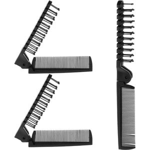 Allecto Plus - Vouwbare Haarborstel Set voor Reizen - Dubbelzijdig - Opvouwbaar en Anti-Statisch - Pocket Kam - 3 Stuks