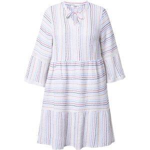 Angel of Style - Dames - Tuniek A-lijn mousseline strepen volants - Sneeuwwit - Maat 42