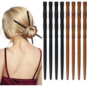 8pcs Houten Haar Stokken - Retro Bamboo Haar Sticks voor Buns - Lang Haar Houten Haarspeld en Haaraccessoires voor Vrouwen