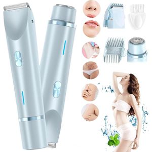 2-in-1 lichaamsscheerapparaat, comfortabel 2-in-1 elektrisch scheerapparaat, mini-verwijderaar voor nat en droog haar, oplaadbare, draadloze en waterdichte bikinitrimmer