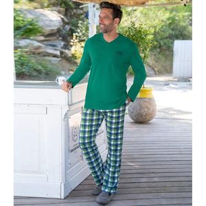 ATLAS FOR MEN - Groen geruite pyjama van katoen - Heren - Verkrijgbaar in grote maten - XXL