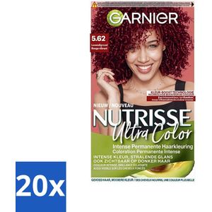 20 x Garnier - Nutrisse Ultra Color 5.62 - Haarkleuring - Levendig Rood - Voedend - Permanente Kleur - Voedende Haarkleuring - Garnier Nutrisse