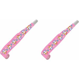 Eenhoorn party thema roltongen/toeters 24x stuks - Feestartikelen/versiering