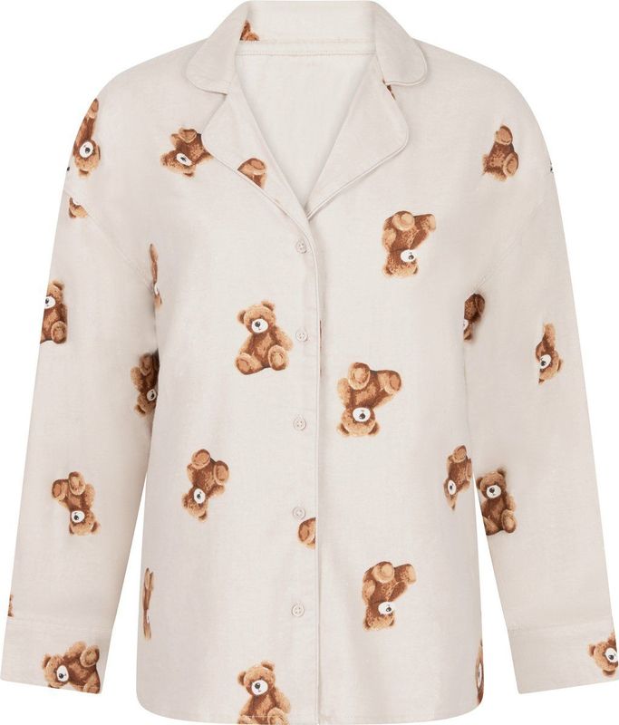 Hunkemöller - Flanellen Jasje - Beige - Pyjamajasje