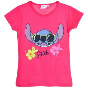 Disney - Lilo & Stitch - T-shirt - Kleur Fushia. Maat 110/116 cm - 5/6 jaar.