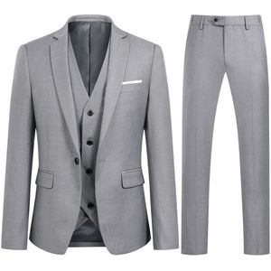 Allthemen Heren Slim Fit 3-delige Moderne Pakken - Herenpak Voor Zakelijke Bruiloften - XS