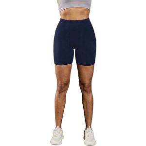 Livano Biker Short Dames - Korte Legging - Lange Onderbroek - Bikershort - Met Pijpjes - Marineblauw - Maat XXL