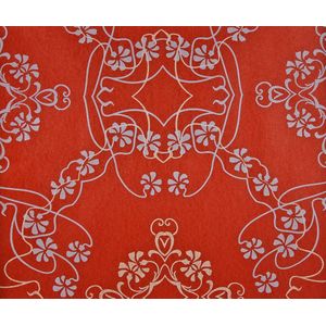 Dutch Wallcoverings Vlies bloem/damast - rood/wit/blauw