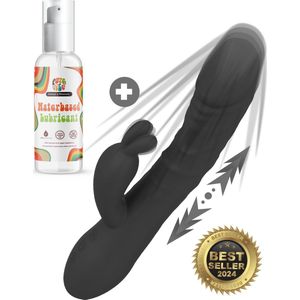PureVibe® The Magic Pulsing Rabbit + 150mL Glijmiddel - Tarzan Vibrator - Vibrators voor Vrouwen - Clitoris & G-spot Stimulator - met Stotende Werking - Erotiek - Sex Toys