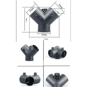 60 mm Y-vorm 3-weg luchtverwarmer diesel staande verwarming accessoires slangadapter ABS kunststof ventilatieverdeler - kanaalconnector
