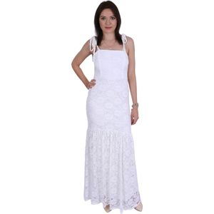 John Zack Ecru kanten maxi jurk