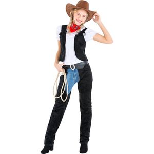dressforfun - vrouwenkostuum cowgirl wild Amber S - verkleedkleding kostuum halloween verkleden feestkleding carnavalskleding carnaval feestkledij partykleding - 300559