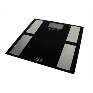 OBBOmed - Lichaamsweegschaal - van gehard glas - met calorieën en vetindicatie - MM 2700