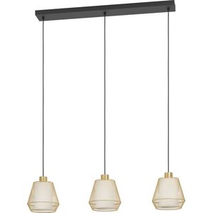 EGLO Ciudadela Hanglamp - E27 - 88 cm - Zwart/Goud/Wit - Staal/Textiel