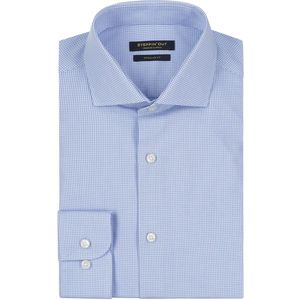 Steppin' Out Overhemd Ruit Lichtblauw - Maat M - Heren
