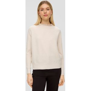 Gebreide Trui - Opstaande Kraag - Vleermuismouwen - Loose Fit - Geribbelde Manchetten