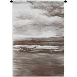 Wandkleed - Wanddoek - Boot - Lucht - Water - 120x180 cm - Wandtapijt