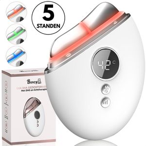 Boncy® Premium Huidverjongingsapparaat - Infraroodtherapie Gezichtsmassage & Nekmassage Apparaat - Gua Sha Rood Licht Therapie - Anti Aging Facelift Guasha Schrapers Infraroodlamp - Infrarood Lichttherapie EMS Rimpel Red Light Therapy Gezicht Massage