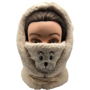 Beren Gezichtsmasker, Mondkap, Snoezig, Fluffy, Schattig, Beertje, Dier, Wit