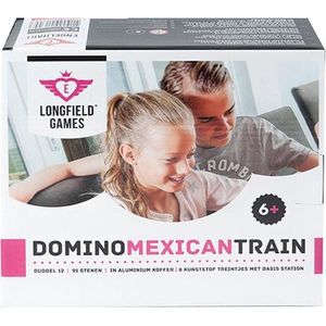 Mexican Train Domino - Dubbel 12 - 91 stenen - Aluminium Koffer - Inclusief 9 treintjes - Speelplezier voor de hele familie