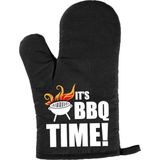 BBQ time barbecue handschoen/ want zwart heren - Papa/ Vaderdag cadeau/ verjaardag cadeau voor hem