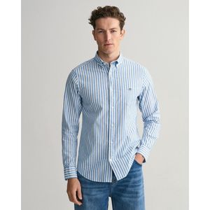 SINGLES DAY! Gant - Casual Overhemd Streep Linnen Blauw - Heren - Maat 3XL - Regular-fit