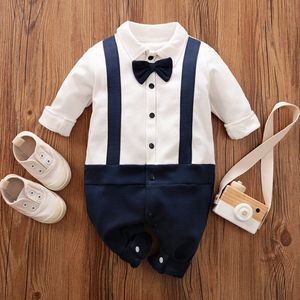 Baby strikje jarretel jumpsuit voor heren (80cm)