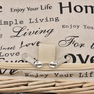 Picknickmand Shanna - Voor 2 Personen - Incl. Inhoud - Grijs - 38x25x16cm - Letter Design