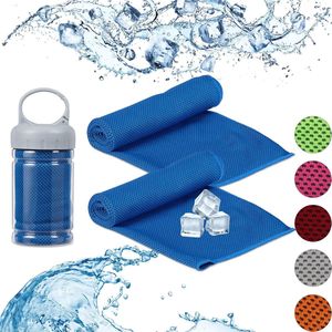 Relaxdays verkoelende handdoek - sporthanddoek - ijshanddoek - cooling towel - 2 stuks - zwart