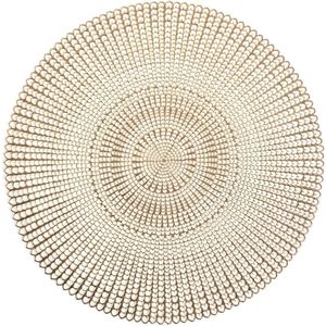 10x Ronde placemats goud geponste gaatjes 41 cm - Tafeldecoratie - Borden onderleggers van kunststof