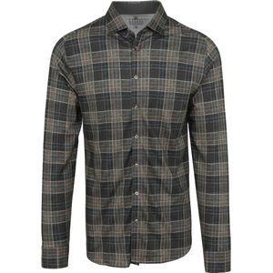 Desoto - Overhemd Ruiten Beige - Heren - Maat XL - Slim-fit