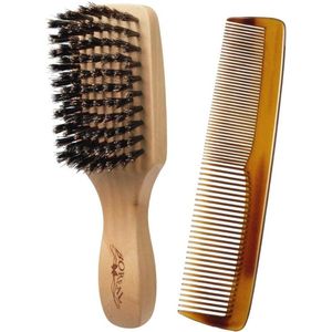 Herenbaardset met Houten Borstel en Snor Kam - Ontwarrend en Vormend