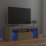 The Living Store TV-meubel Nordic - TV-meubel - Sonoma Eiken - 120 x 35 x 40 cm - Met RGB LED-verlichting