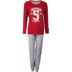 Irresistible Dames Pyjama - Katoen - Ronde Hals - Rood - Maat XXL