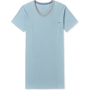 Schiesser Slaapshirt korte mouw dubbelrib Bluebird - Casual Nightwear - maat large