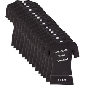 10-pack Extra lange heren T-shirts met ronde hals M3000 Zwart maat M