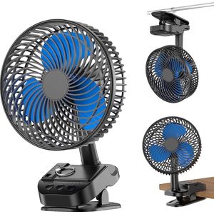 USB Ventilator Tafelventilator met Automatische Tijdinstellingen - Compact Design - Stille Ventilatie - USB-aangedreven - 8 Inch