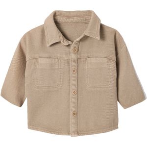 Overhemd - Pecannoot - Baby - Lange Mouwen - Warme Twill