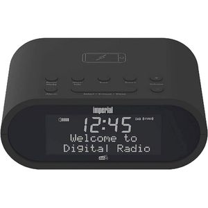 Compacte DAB+ en FM wekkerradio met draadloos opladen