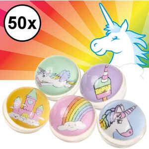 Uitdeelcadeaus 50 STUKS Unicorn / Eenhoorn Stuiterballen Ø3.2 Cm - Traktatie Uitdeelcadeautjes voor kinderen - Speelgoed