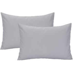 Tweedelige kussensloopset voor baby en peuter - kussensloop voor peuter - reiskussensloop - zacht en ademend envelopdesign - unisex - beddengoed - wieg - 49 x 36 cm - machinewasbaar -Grijs