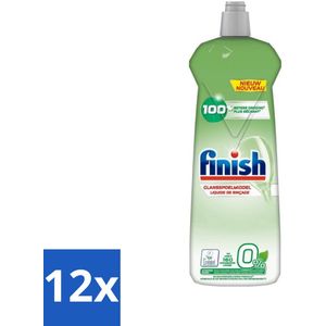 12 x Finish Eco - Glansspoelmiddel - 0% Schadelijke Ingrediënten - Tot 160 Afwasbeurten - 800ml - Glansmiddel - Vaatwasmiddel - Ecologisch Schoonmaakmiddel - Vaatwasser - Duurzaam