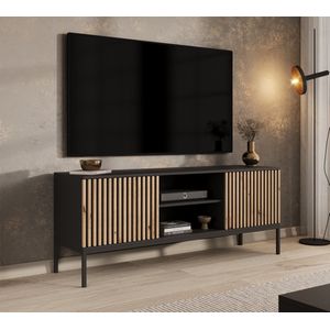 Meubella - TV-Meubel Marbella - Zwart - 150 cm - Staand