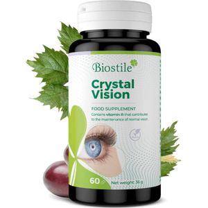 Biostile – Crystal Vision – verbetert het Zicht - Vitamines en Druivenpitextract – 60 Capsules