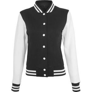 Dames Baseball Jacket (Zwart / Wit) L