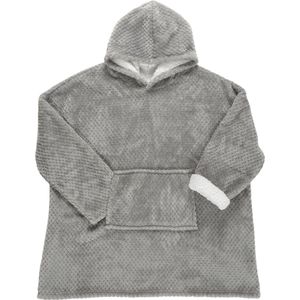 Oversized Hoodie Deken - Zachte Draagbare Fleece Deken met Capuchon - Warme Comfy Blanket Sweater - Grijs - Unisex