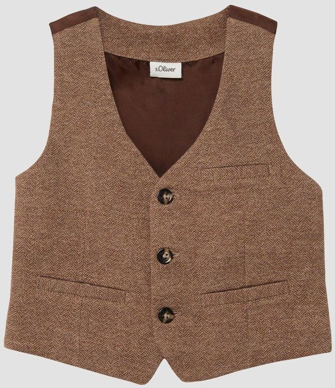 s.Oliver - Gilet - Mouwloos - V-hals - Visgraatmotief