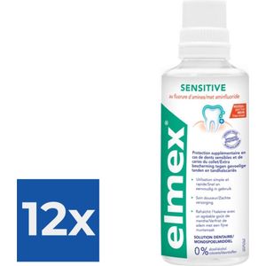 Elmex - Sensitive - Tandspoeling - 400 ml - Voordeelverpakking 12 stuks