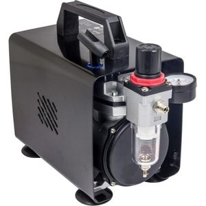 Professionele airbrush mini-compressor 4 bar compact met manometer drukregelaar - AS-18A - Krachtige precisie-instellingen