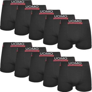 Uomo 10-Pack Heren Boxershort microfiber - Uni Black - M/L - Zwart